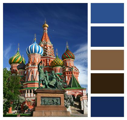 Moscow Basil'S Cathedral Red Place Image